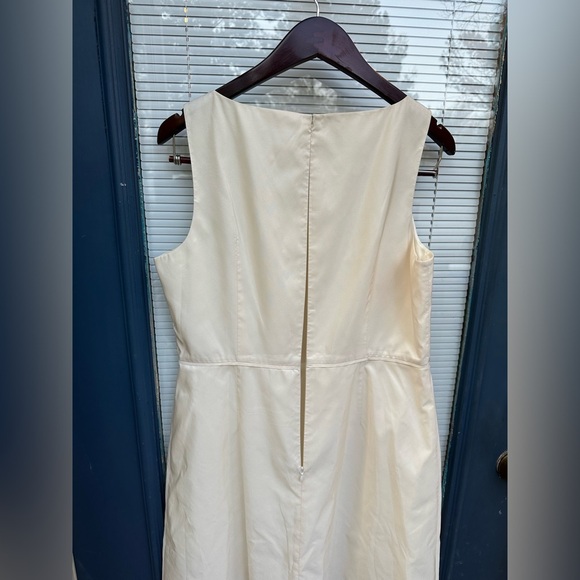 J. Crew 100% silk size 14 cream with yellow tones bridal sleeveless dress - Picture 5 of 8